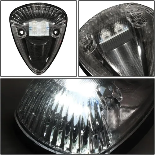 Vista 3 de Auto Dynasty Compatible con Dodge Ram 1500/2500 / 3500 BR 5 X LED Luces superiores de techo de cabina (carcasa negra, LED blanco)
