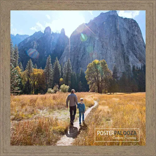 Vista 3 de Poster Palooza 3x3 Inch Rustic Walnut Complete Wood Square Picture Frame with UV Acrylic Plexiglass, Foam Board Backing & Hardware Included - 3x3