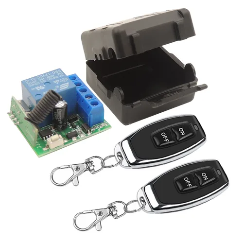 Vista 9 de DieseRC Interruptor de control remoto inalámbrico universal de 433 Mhz CC 12 V 1 CH RF Relé receptor módulo con 1 transmisor, interruptor remoto