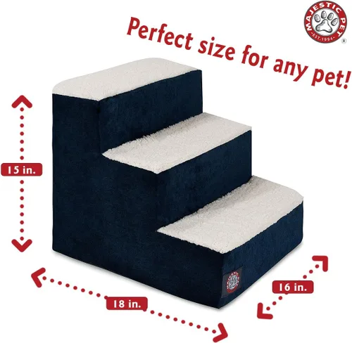 Vista 2 de Majestic Pet Escaleras portátiles para mascotas Sensación suave de espuma Sherpa Escalones para perros y gatos Rampa para perros y gatos