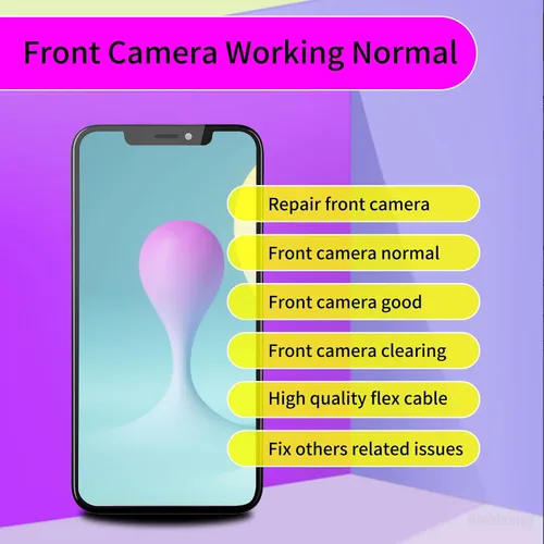 Vista 6 de Reemplazo de cámara frontal Risidamoy para iPhone 11 Pro Max 12MP Facing Lens Module Flex Cable with Structured Light Receiver Replace Transmitter