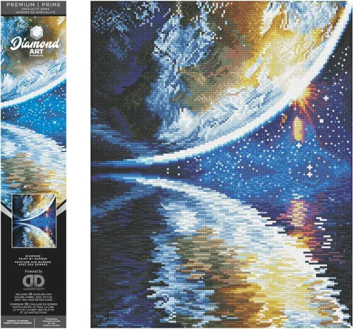 Vista 5 de DIAMOND ART BY LEISURE ARTS Batik Poppies, 16 x 20 pulgadas, kits avanzados de pintura de diamantes para adultos, arte para adultos, kit, pintura