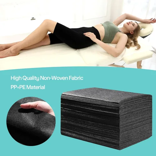 Vista 2 de Sábanas desechables para mesa de masaje, 50 piezas de 31 x 71 pulgadas, impermeables, tela suave no tejida, para mesa de masaje, cubierta de cama