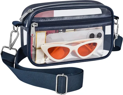Vista 10 de Bagenius Clear Bag for Stadium Events Clear Messenger Bag Clear Purse for Concert and Sport Events