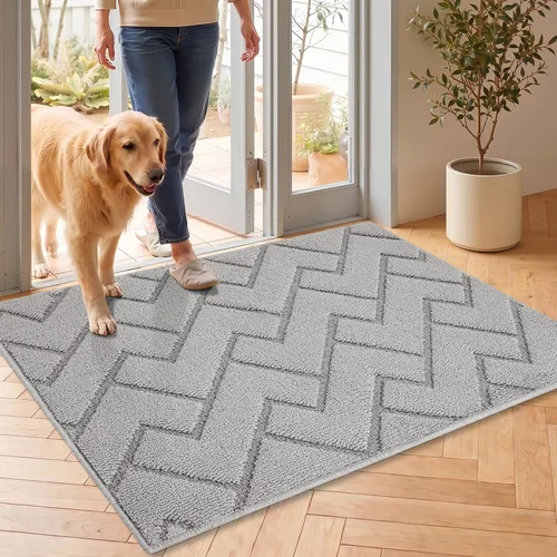 Vista 53 de hicorfe Tapete para puerta delantera para entrada exterior, 20 x 31.5 pulgadas, absorbente, resistente a la suciedad, tapetes de bienvenida