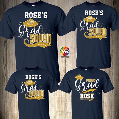 Vista 4 de Family Graduation Shirts Matching Graduate Custom Personalizesd Squad Proud Graduate Proud Family of The Graduate Prom Class of 2025 Senior Custom