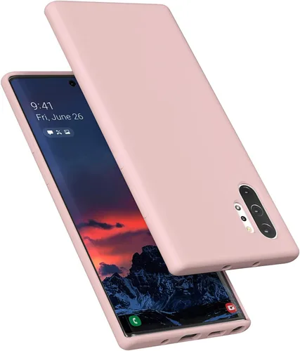 Vista 7 de Diseñada para Galaxy Note 10 Plus, goma de gel de silicona líquida a prueba de golpes, cojín de forro de tela de microfibra suave compatible