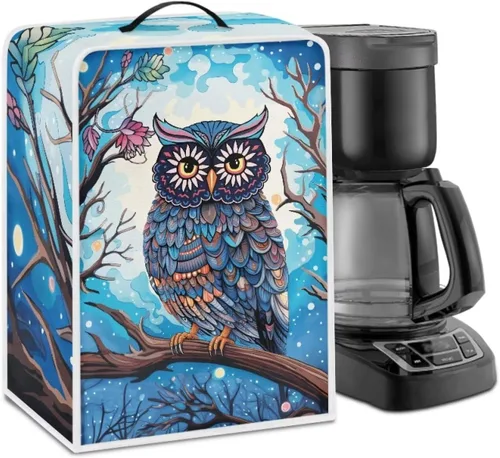 Vista 62 de DISNIMO Cubierta antipolvo para cafetera de mariposa azul, fundas para máquina de hacer café de cocina con mango superior, cubierta