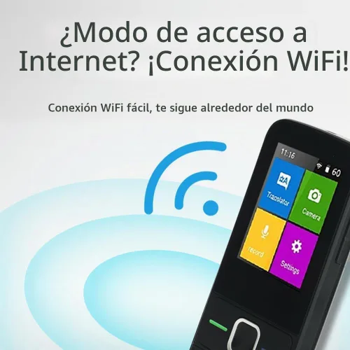Vista 5 de Dispositivo de traductor de idiomas, dispositivo de traductor instantáneo portátil compatible con WiFi/Bluetooth/Offline bidireccional en tiempo