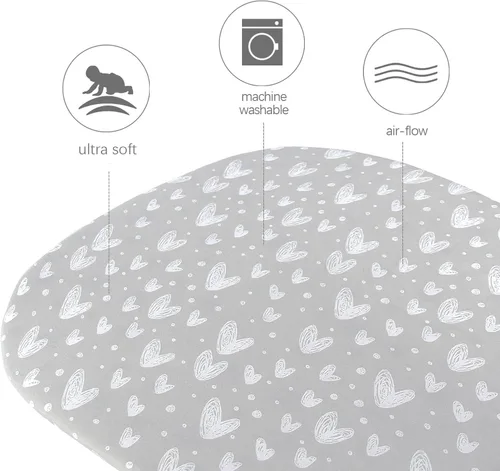 Vista 5 de Funda impermeable para colchón de moisés, viscosa hecha de bambú y sábanas de moisés compatibles con KoolerThings (3 en 1) moisés de bebé, sábanas