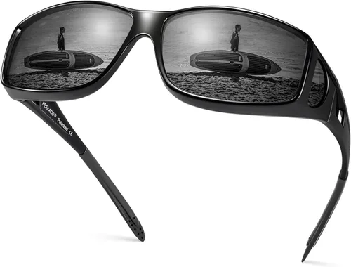 Vista 71 de Night Vision Driving Glasses for Men & Women - Polarized Anti Glare Fit Overs with Wrap-Around HD Yellow Lens