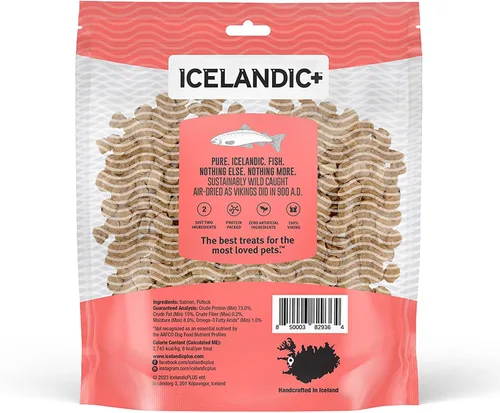 Vista 2 de Icelandic+ Mini Fish Chips: Salmón 9oz – Golosinas para perros, para entrenamiento y perros pequeños, 2 ingredientes secos al aire crujientes