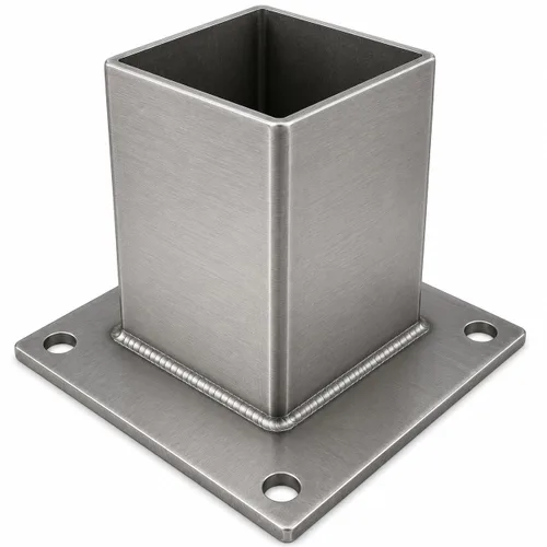 Vista 3 de JM - Placa base de acero resistente de 8 x 8 pulgadas, 4 agujeros con 5/8 pulgadas de diámetro, esquinas redondeadas (1)
