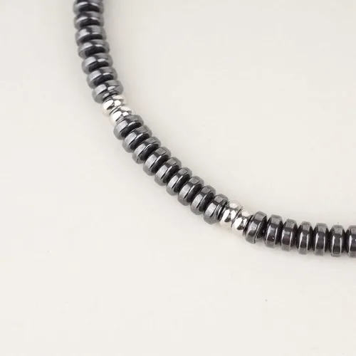 Vista 7 de GAVU Pulsera de cuentas de hematita para hombre