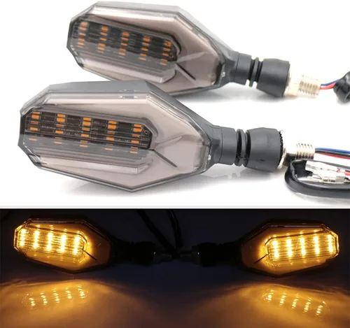 Vista 9 de Luces LED intermitentes universales para motocicleta de 10mm. Luces delanteras y traseras para intermitentes de 12 LED