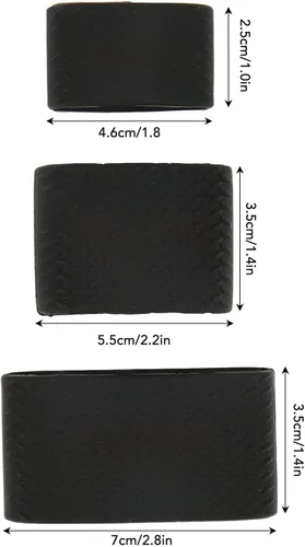 Vista 5 de Clipper Bands, paquete de 3 bandas profesionales de silicona negra deslizante, calor eléctrico, manga protectora, bandas de corte eléctrico