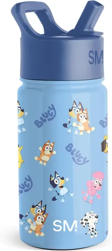 Vista 80 de Simple Modern Kids Summit - Botella de agua con tapa con pajilla, vaso de acero inoxidable de 14 onzas con aislamiento para niñas, para la escuela
