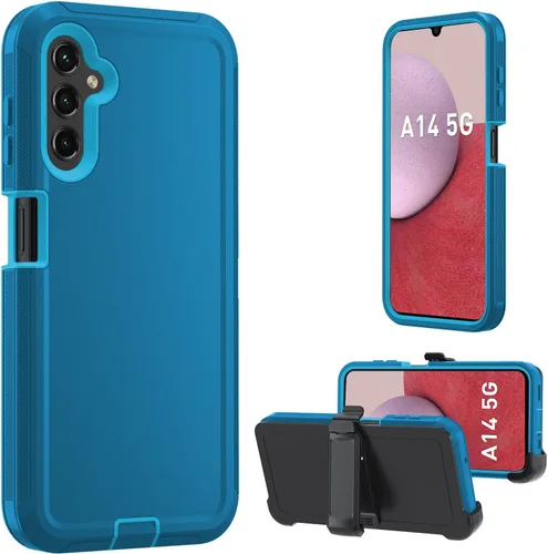 Vista 9 de Funda para Samsung Galaxy A14 5G, A14 5G resistente, [protección de grado militar] [a prueba de golpes] [a prueba de caídas] [a prueba de polvo]