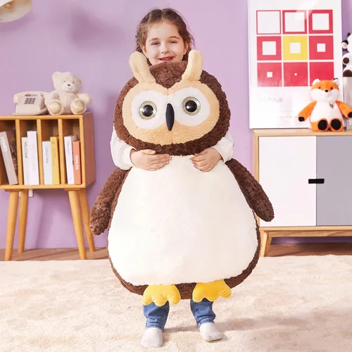 Vista 2 de IKASA Juguete de peluche de búho gigante, juguete de peluche grande de 23 pulgadas para niños, niñas, niños, novia y niños