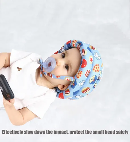 Vista 4 de Casco de seguridad para bebé para caminar y gatear cabeza de bebé, sombrero de protección para niños pequeños, sombrero de cojín protector ligero