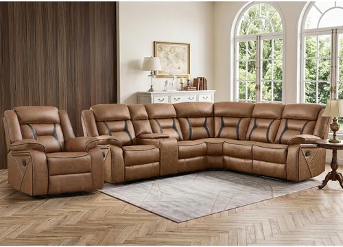 Vista 21 de Sofá reclinable manual de cuero sintético, sofá reclinable de 3 plazas, sofá cama para sala de estar, muebles, sala de reuniones, marrón oscuro