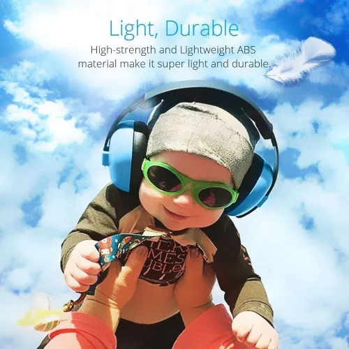 Vista 5 de Solar-Power Auriculares con cancelación de ruido para bebés, orejeras de protección para los oídos para niños de 0 a 3 años Azul