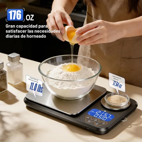 Vista 3 de Peso dual recargable de las básculas de la cocina de la comida
