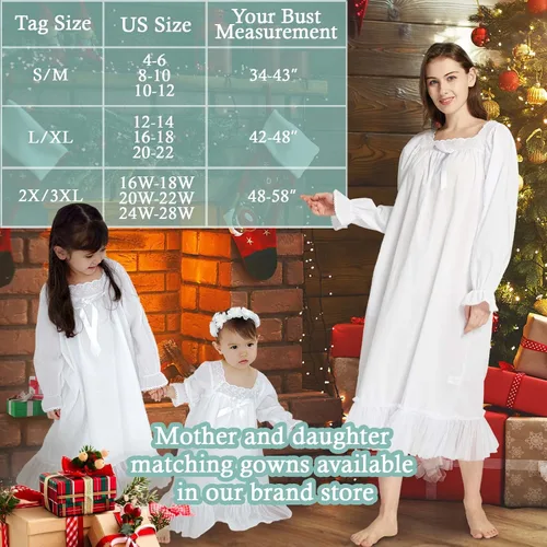 Vista 7 de 610 YOU Camisones para niñas, vestido de princesa de algodón, camisón vintage para niñas (Doll, niñas, mujeres)