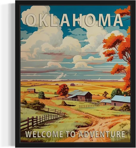 Vista 44 de Póster artístico de paisaje del estado de Alabama, decoración artística de paisaje retro de estados, pintura de montaña y paisaje de aventura