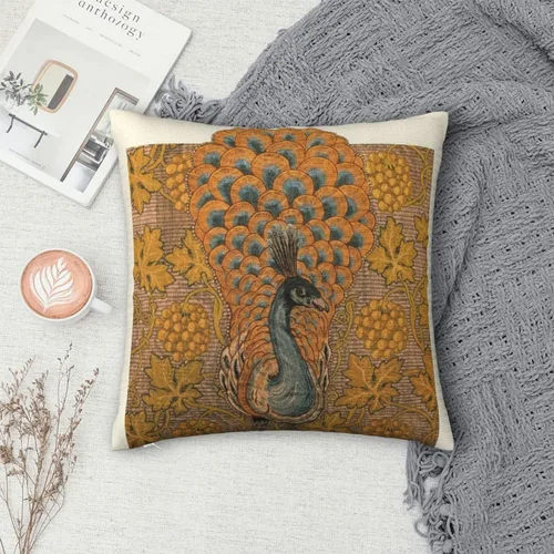 Vista 5 de William Peacock Exhibition Poster 22 fundas de almohada Morris de 18 x 18 pulgadas, almohada estética para dormitorio, funda de almohada decorativa