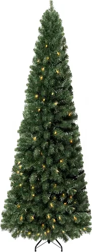 Vista 7 de Naomi Home Vienna - Árbol de Navidad preiluminado de 9 pies Delgado