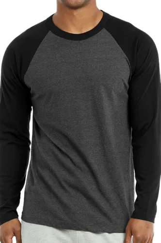 Vista 3 de Men's Full Length Sleeve Raglan Cotton Baseball Tee Shirt
