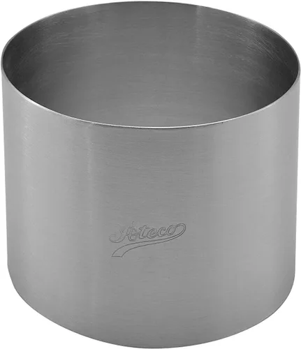 Vista 9 de Ateco Anillo redondo para pastel y molde de postre, suministro para hornear, 2.375 x 1.75 pulgadas de alto, plateado