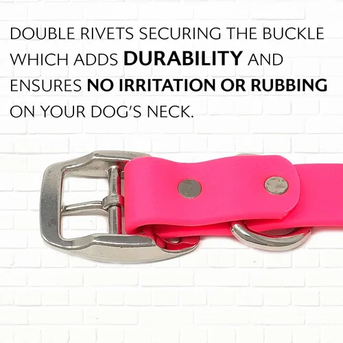 Vista 9 de Regal Dog Products Collar de Perro Rosa Mediano con Placa de Nombre Grabada Personalizada - Ajuste Personalizado, Resistente, Fácil de Limpiar