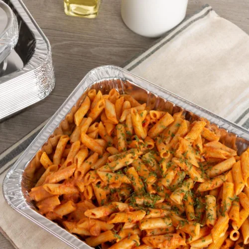 Vista 4 de Jetfoil Sartén de papel de aluminio con tapas, recipiente profundo de tamaño medio, utensilios de cocina, excelente para llevar, pasteles, pasteles