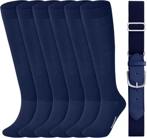 Vista 9 de Haysandy Juego de 3 calcetines y cinturón de béisbol o sóftbol con cinturón de béisbol para niños, niñas, jóvenes y adultos