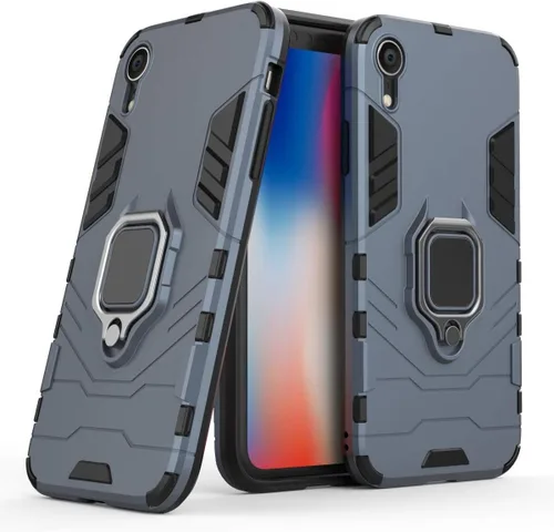Vista 8 de LuluMain Compatible con iPhone XR, soporte de anillo de metal, a prueba de golpes, carcasa rígida (funciona con soporte magnético para automóvil)