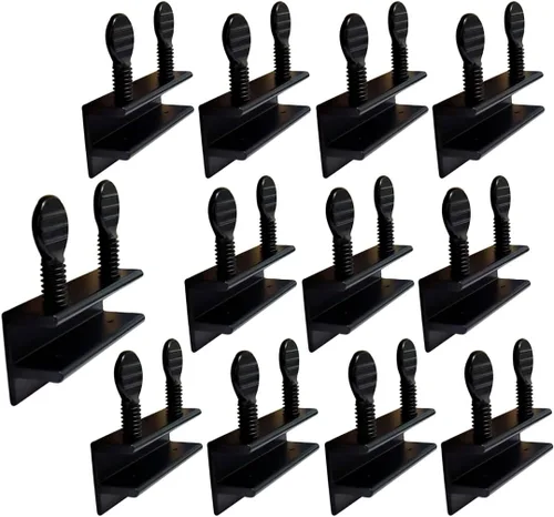 Vista 6 de QCAA Cerradura de Seguridad para Ventana Corredera Única Pequeña, Aluminio, Revestimiento Negro, Paquete de 4, Fabricado en Taiwán