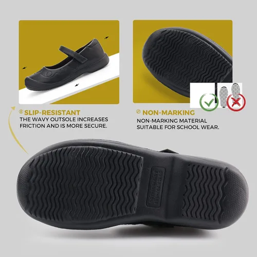 Vista 4 de firelli Zapatos de uniforme escolar Mary Jane para niña, zapatos de vestir cómodos para niñas