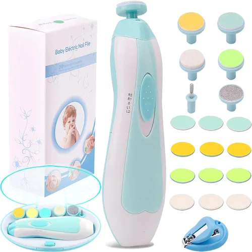 Vista 9 de Cortauñas Eléctrico para Bebés Lima de Uñas Cortauñas para Bebé, Kit de Lima Lijadora de Uñas Segura 20 en 1 para Recién Nacidos Bebés Niños