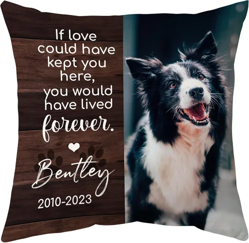 Vista 26 de Hyturtle Almohada personalizada conmemorativa de condolencia con inserción - 12"x12" impresa por ambas caras con nombre personalizado y foto