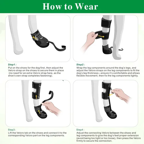 Vista 6 de Idepet - Correa de pie para perro (sin soporte para botas de nudillo), soporte para patas de botas de perro para soporte de piernas, zapatos