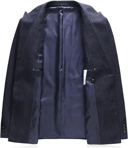 Vista 4 de KUDORO Trajes de 3 piezas para hombre, traje ajustado de doble botonadura, traje formal de esmoquin de boda Gris oscuro