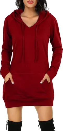 Vista 2 de BEPEI Sudadera de manga larga con capucha para mujer con bolsillos