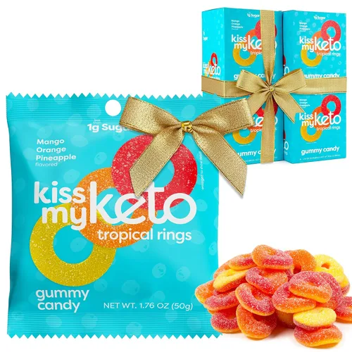 Vista 16 de Kiss My Keto Gomitas sin azúcar, mordeduras de bayas, paquete de 8 – Satisface los antojos mientras te mantienes en cetosis – Alto en fibra, 0.17 oz
