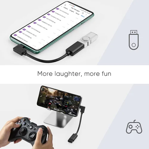 Vista 5 de CableCreation Adaptador USB C a USB hembra de 90 grados, cable USB C OTG, tipo C a USB A, conector hembra compatible con MacBook Pro Air, iPad