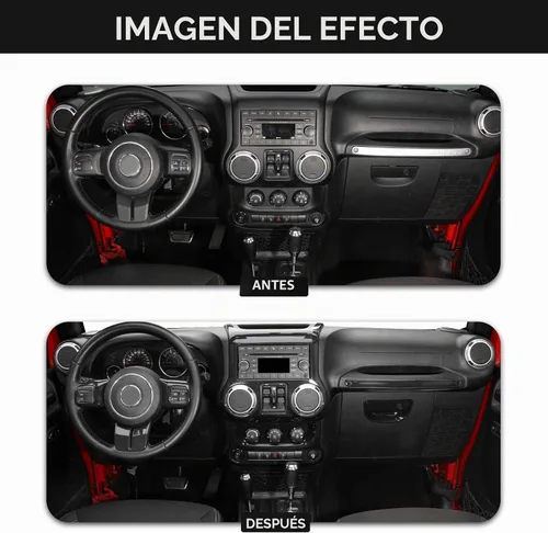 Vista 2 de RT-TCZ para Jeep JK Kit de Ajuste Interior Negro, Funda de Panel de Consola Central para Tablero para Jeep Wrangler JK JKU 2011-2017 Accesorios