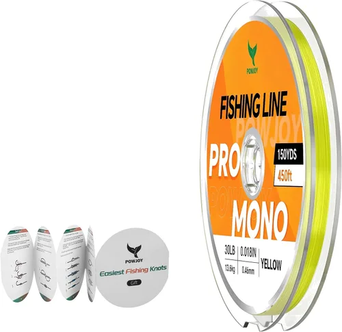 Vista 14 de Monofilament Fishing Line, Invisible Nylon Wire, Knot Guide Cards Transparente