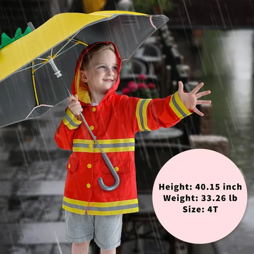 Vista 2 de YOUNGER TREE Impermeable de pato para bebé niño y niña, con capucha y cremallera