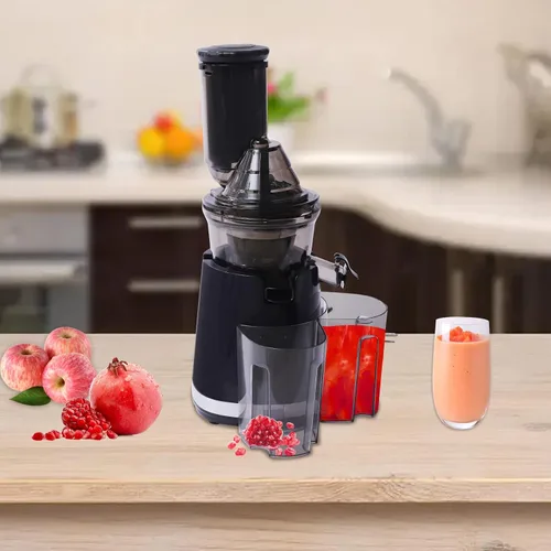 Vista 4 de Máquina exprimidora, 250 W, exprimidor de masticación en frío, extractor de exprimidor lento para el hogar, máquinas exprimidoras para frutas